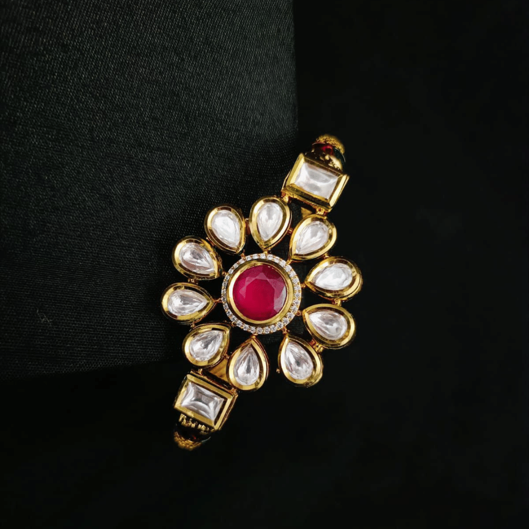 kundan jewellery-Studded Bangles